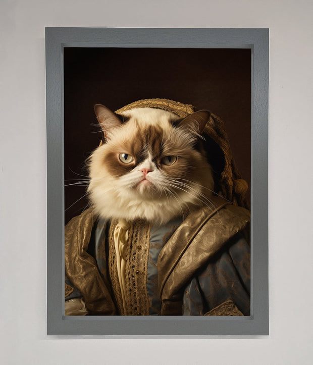 Renaissance Grumpy Cat Framed Print-4