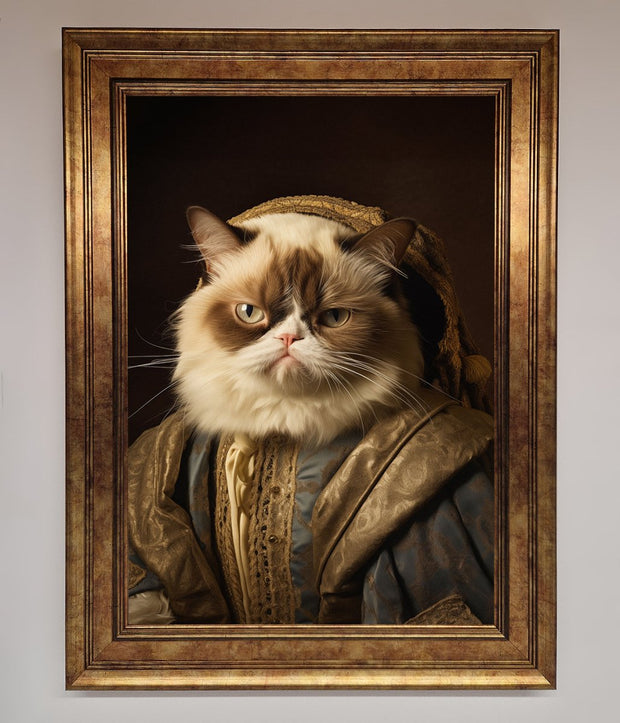 Renaissance Grumpy Cat Framed Print-13