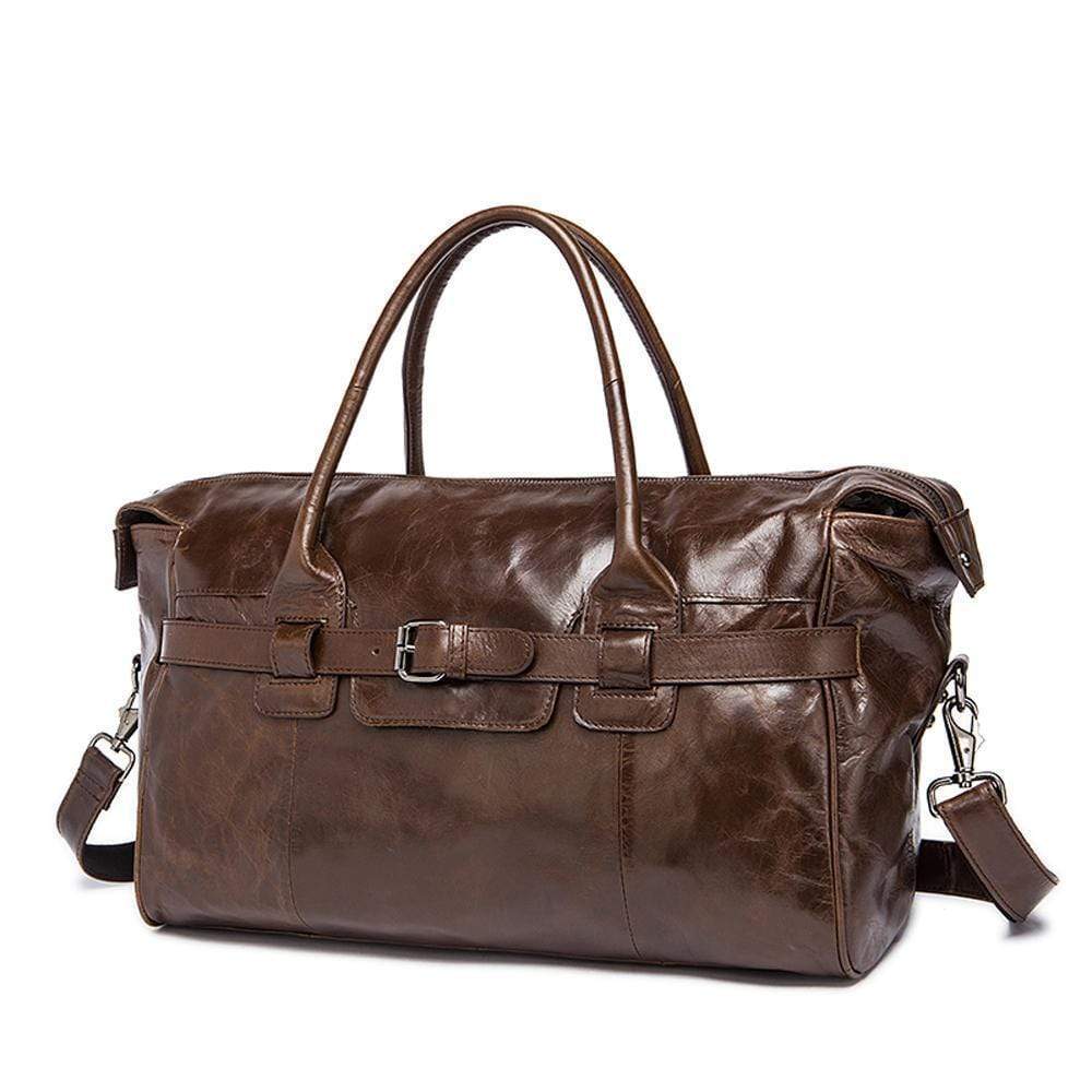 Rossie Viren  Leather Duffle Travel Bag-1