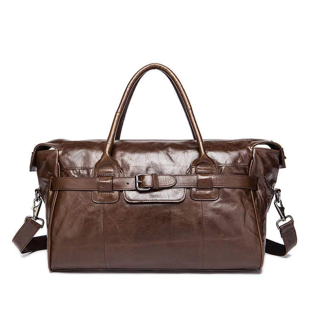 Rossie Viren  Leather Duffle Travel Bag-3