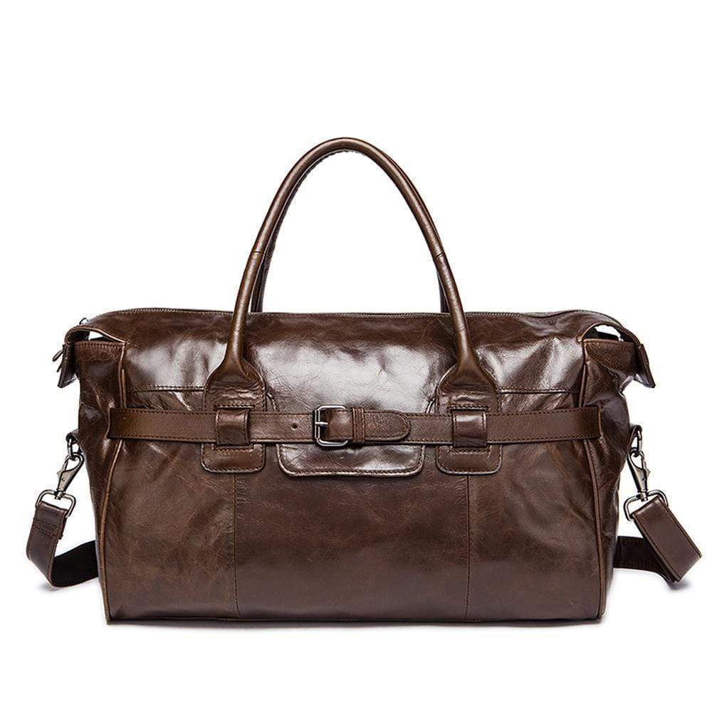 Rossie Viren  Leather Duffle Travel Bag-0