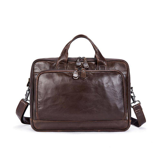 Rossie Viren  Leather Laptop Bag Mens Briefcase Messenger Bag Mens Portfolio Slim Bag-0