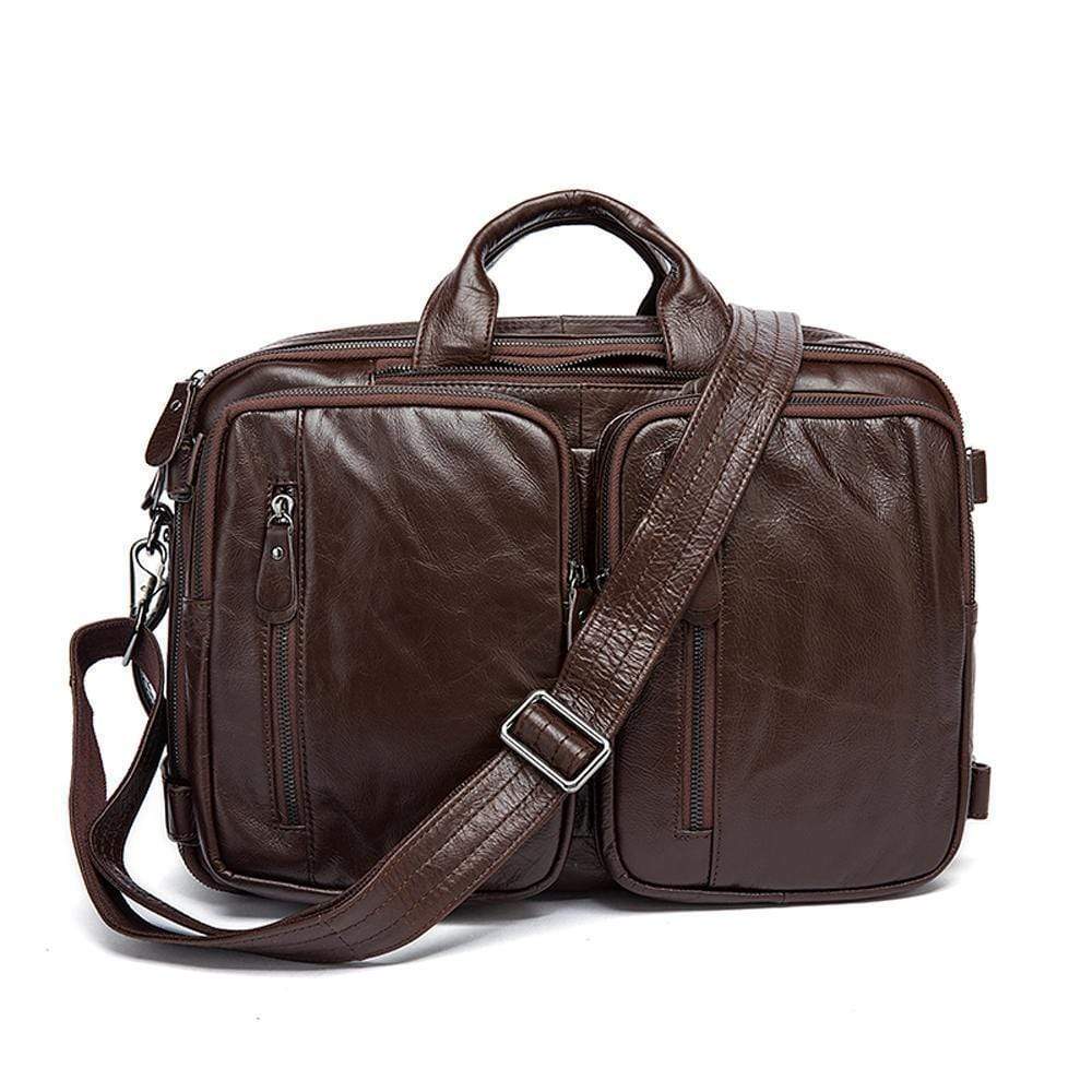 Rossie Viren  Men's Dual Large Capacity Vintage Leather Briefcase-6