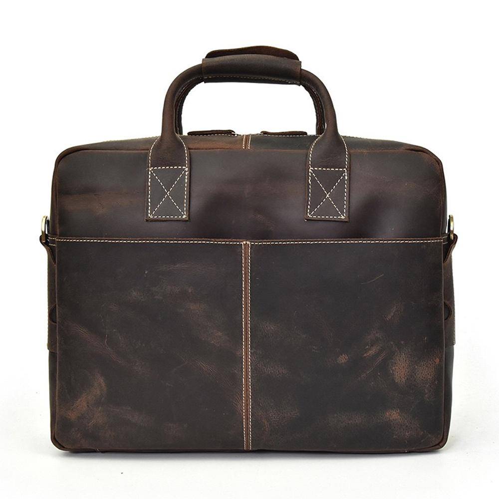 Rossie Viren  Men's Large  Vintage Brown Leather Briefcase / Leather Satchel / Leather Travel Bag /Leather Messenger Bag-4