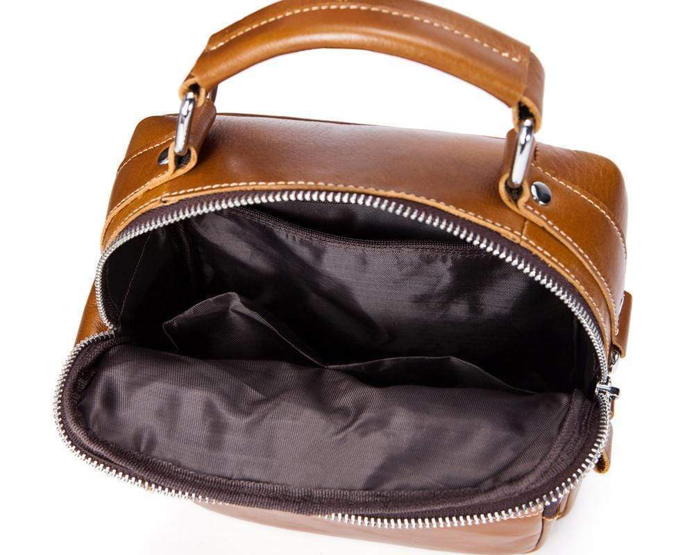 Rossie Viren  Men's Leather Briefcase Vintage Messenger Crossbody Bag-4