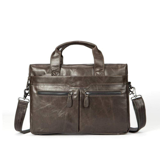 Rossie Viren  Men's Leather Expandable Laptop Briefcase-0