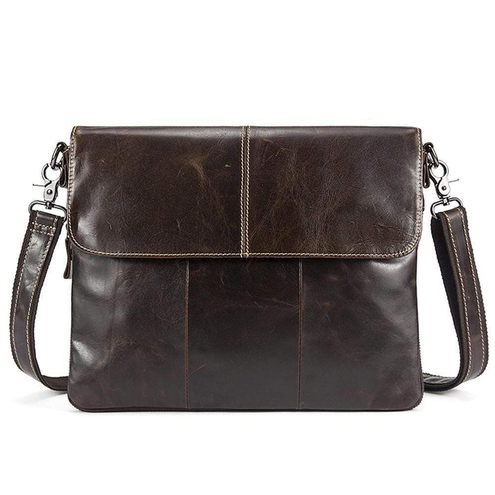 Rossie Viren Men's  Medium Vintage Leather Messenger Bag-2