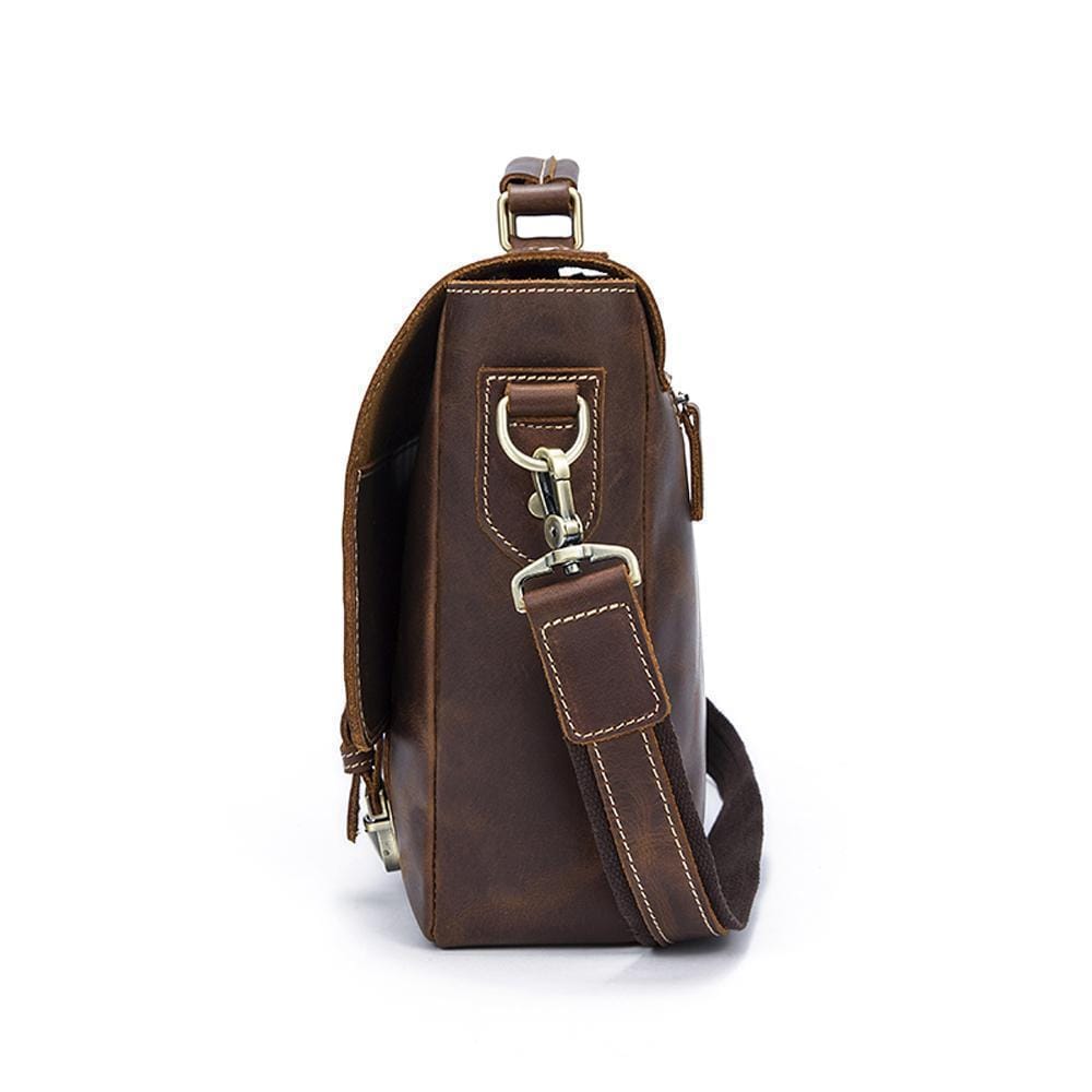 Rossie Viren  Men's Vintage Brown  Leather Postman Messenger Laptop Bag-4