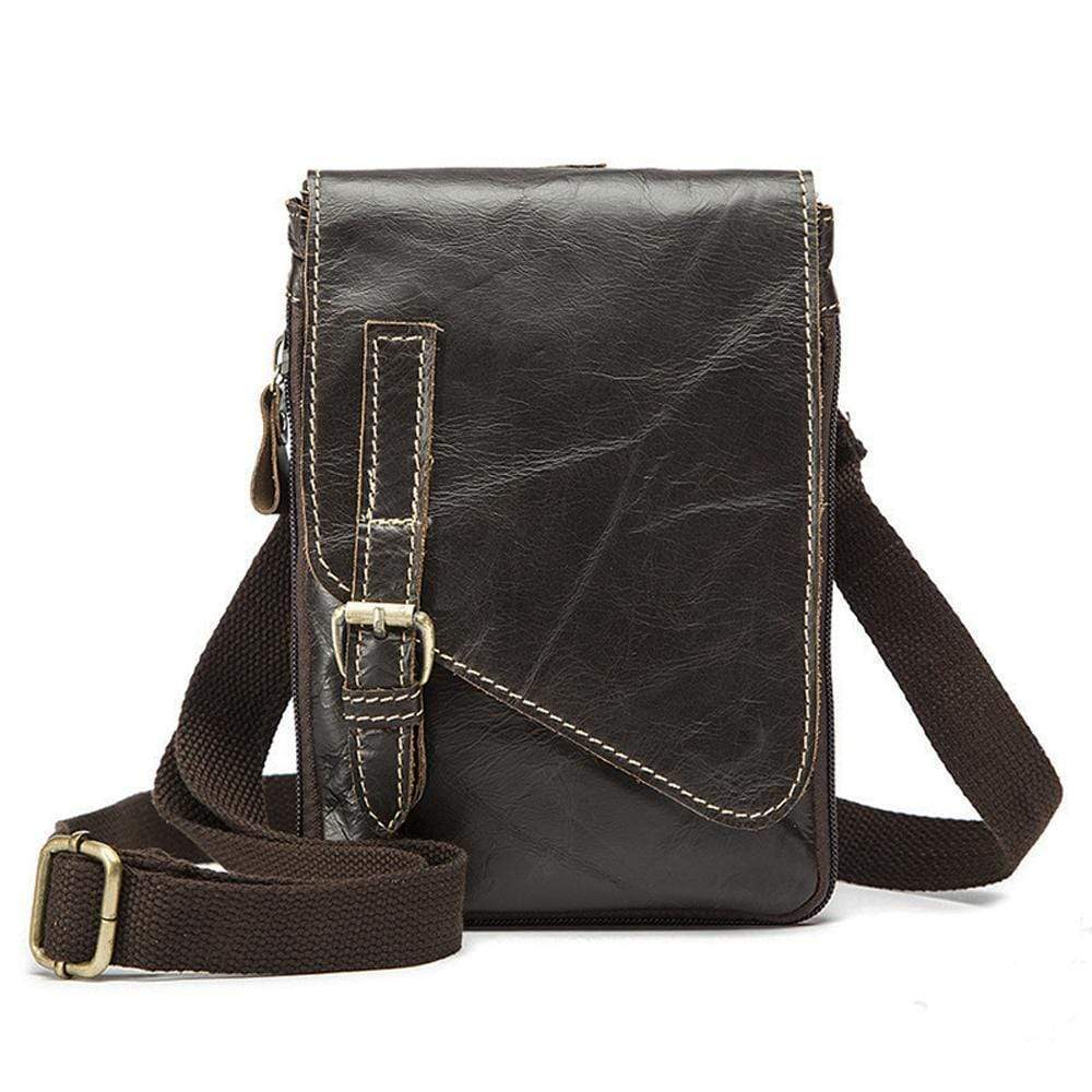 Rossie Viren Men Vintage Leather Small  Messenger Bag-4