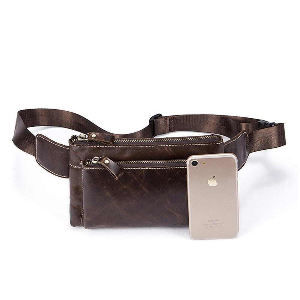 Rossie Viren Men Vintage Leather Waist Bag-1