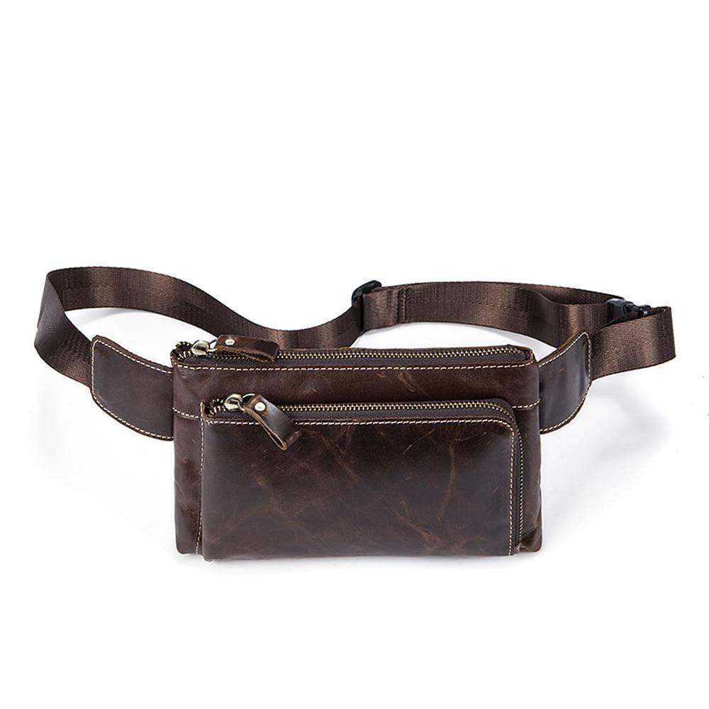 Rossie Viren Men Vintage Leather Waist Bag-0