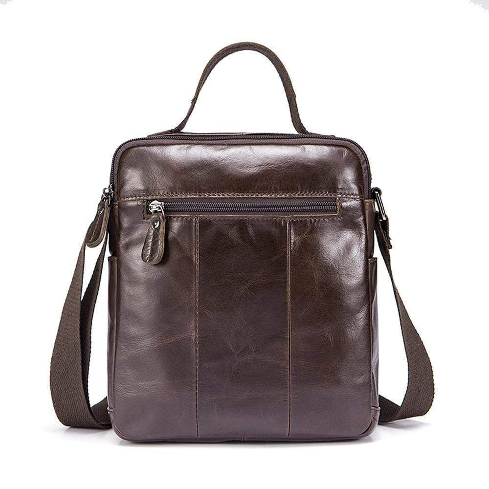 Rossie Viren  Mens Vintage  Leather Handbag Cross Body Single Shoulder Briefcase Black Messenger Bag-4