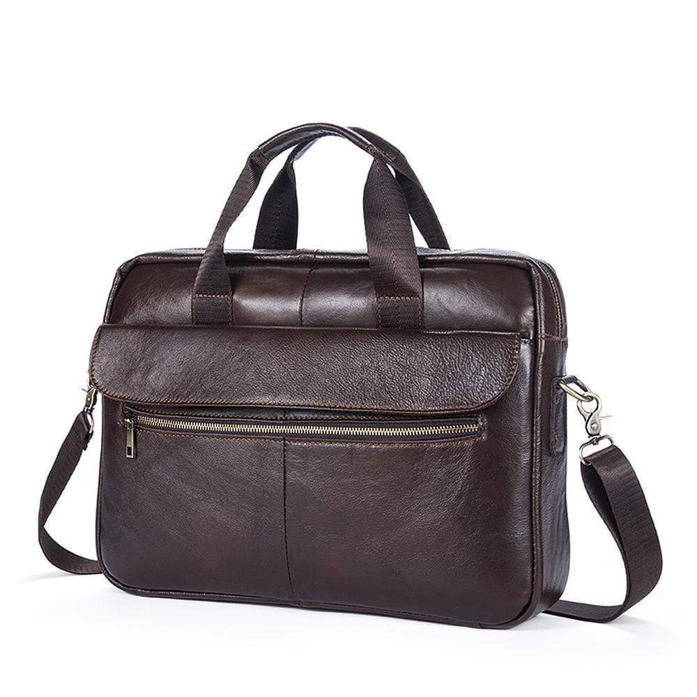 Rossie Viren  Pebbled Leather Soft Business Briefcase  For Men-1