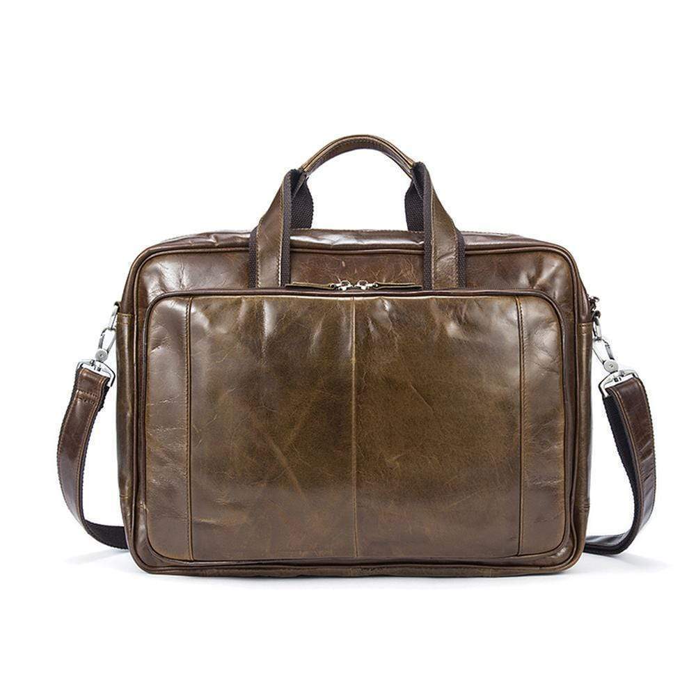 Rossie Viren Vegetable Brown Large Double Zip Briefcase-0