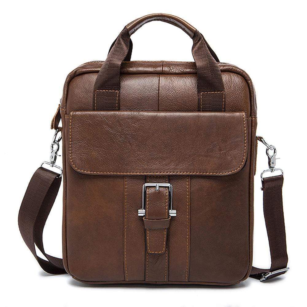 Rossie Viren Vertical Vintage Leather Laptop/Tablet Messenger Bag-5