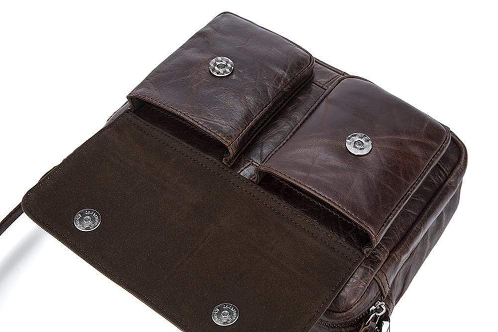 Rossie Viren  Vintage Brown Leather  Personalised Messenger Bags-4