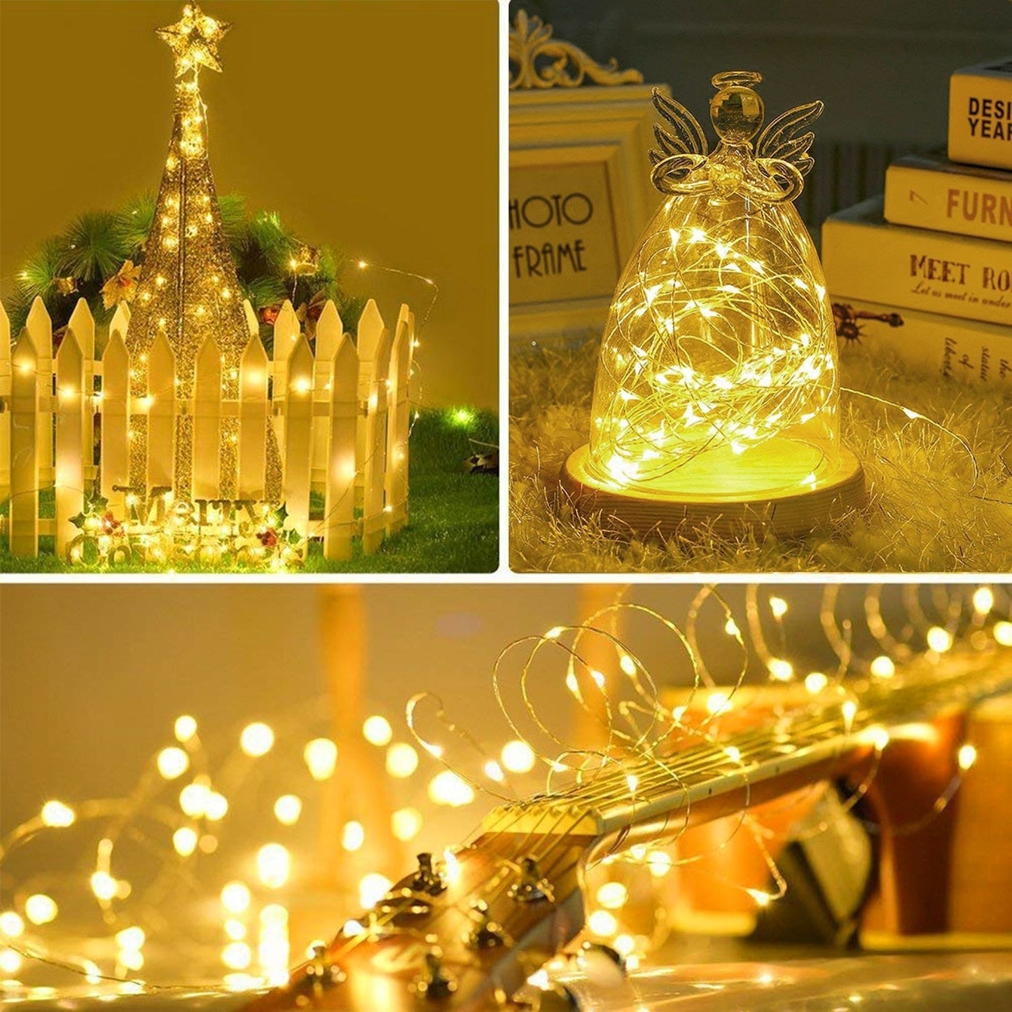 Fairy String Lights for Wedding Party Christmas Table Decor Warm White(12 Packs)-3