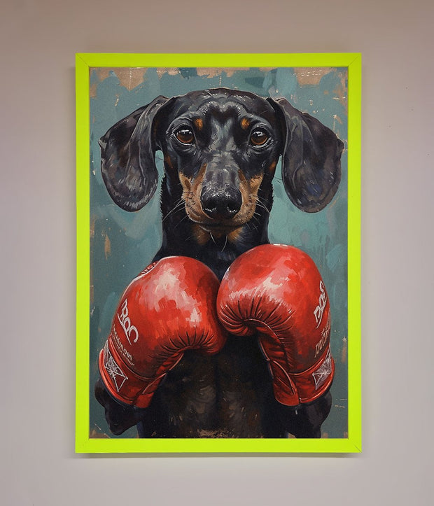 Sausage Dog Boxing Framed Print-8