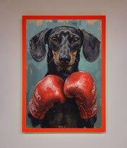 Sausage Dog Boxing Framed Print-7