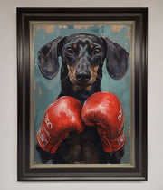 Sausage Dog Boxing Framed Print-17