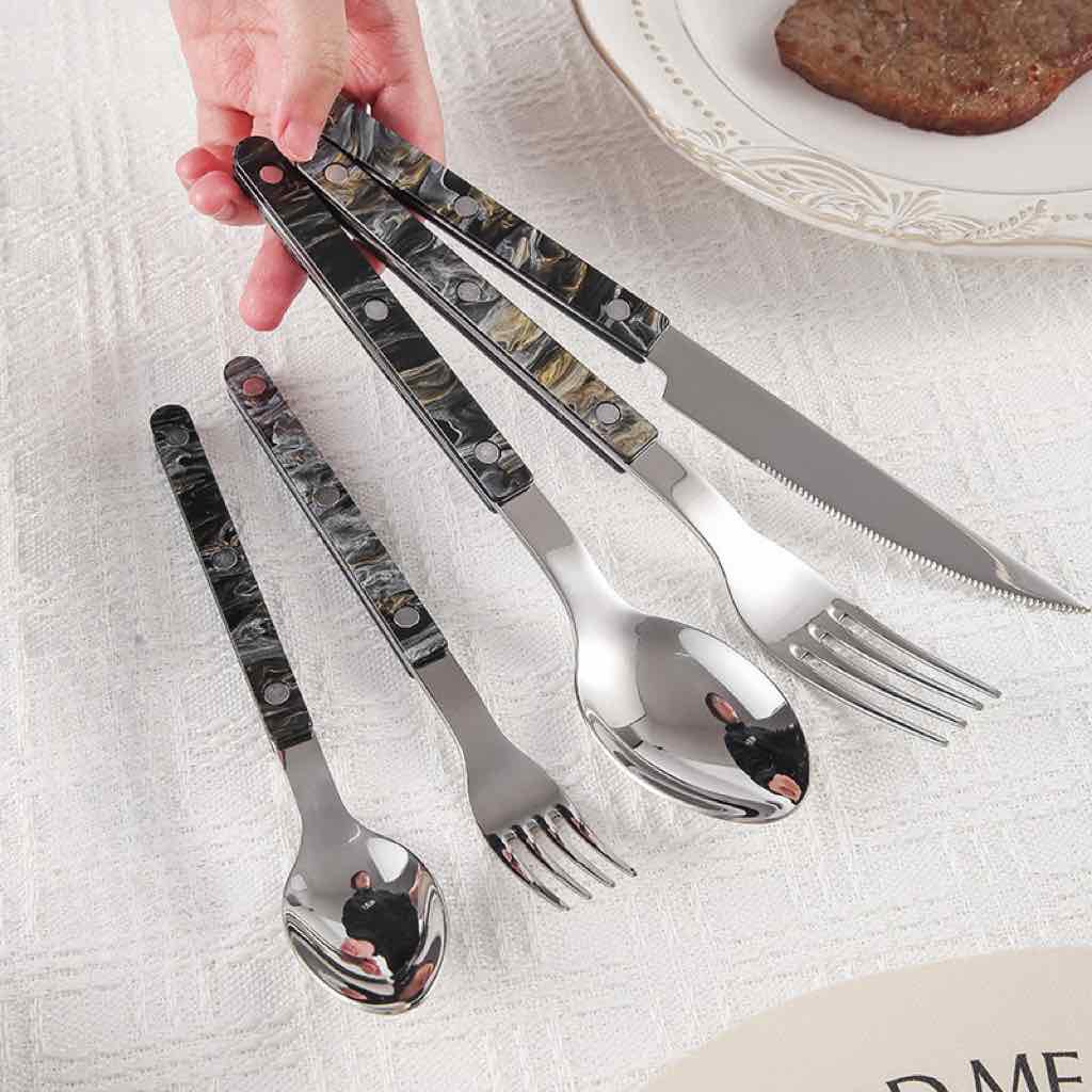 Set Of 10 Pcs Modern French Flatware - Bistrot Style Cutlery Silverware Set ( $4.9 Each )-6