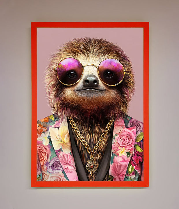 Sloth With Sunglasses Framed Poster-6