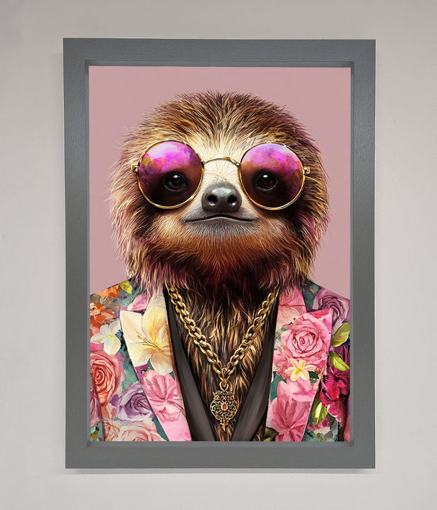 Sloth With Sunglasses Framed Poster-4