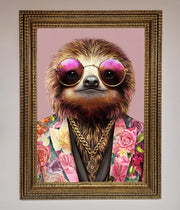 Sloth With Sunglasses Framed Poster-9