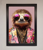 Sloth With Sunglasses Framed Poster-1
