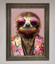 Sloth With Sunglasses Framed Poster-10