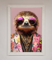 Sloth With Sunglasses Framed Poster-2