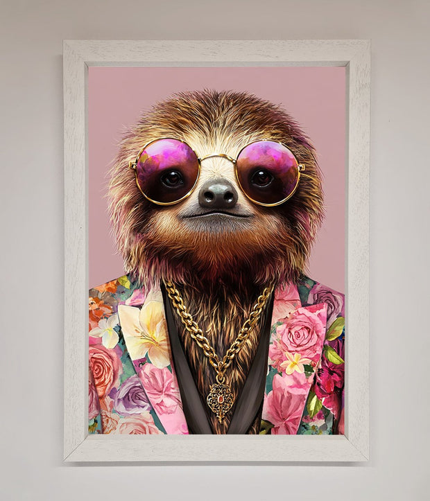 Sloth With Sunglasses Framed Poster-2