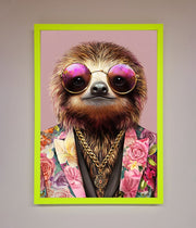 Sloth With Sunglasses Framed Poster-7