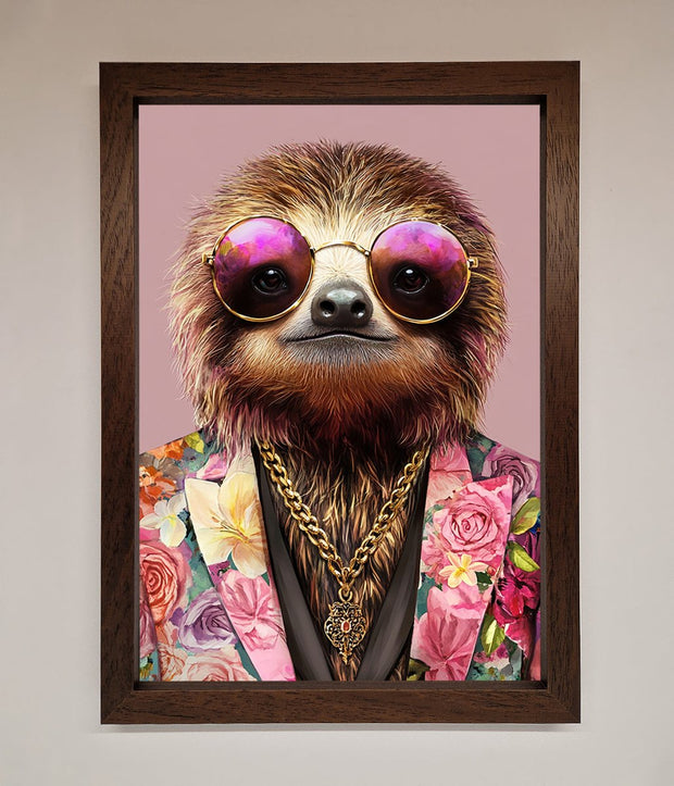Sloth With Sunglasses Framed Poster-18