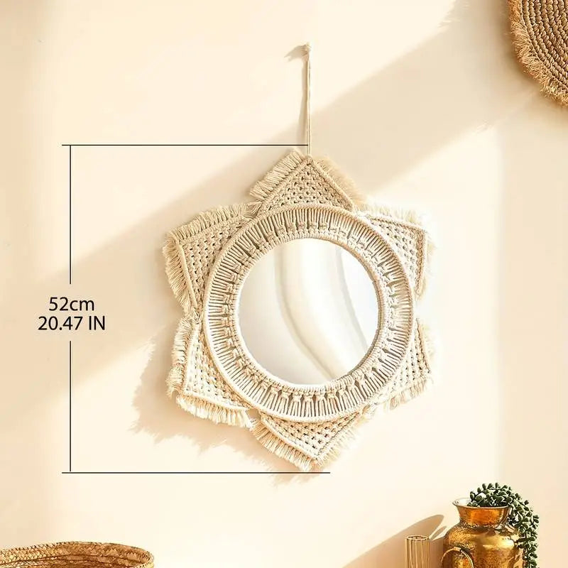 Macrame Hanging Decorative Wall Mirror - Memoriex 