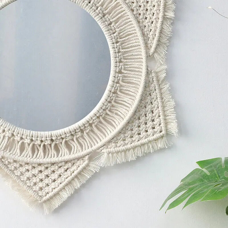 Macrame Hanging Decorative Wall Mirror - Memoriex 