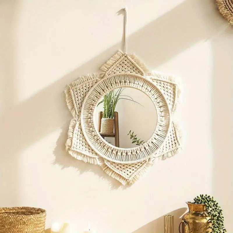 Macrame Hanging Decorative Wall Mirror - Memoriex 