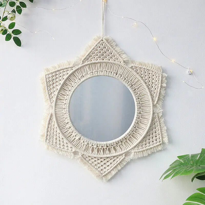 Macrame Hanging Decorative Wall Mirror - Memoriex 