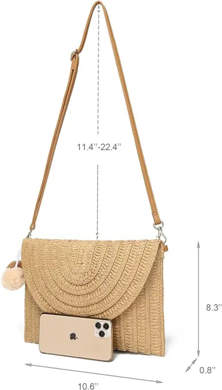 Straw Woven Raffia Envelope Women Clutch Bag-3