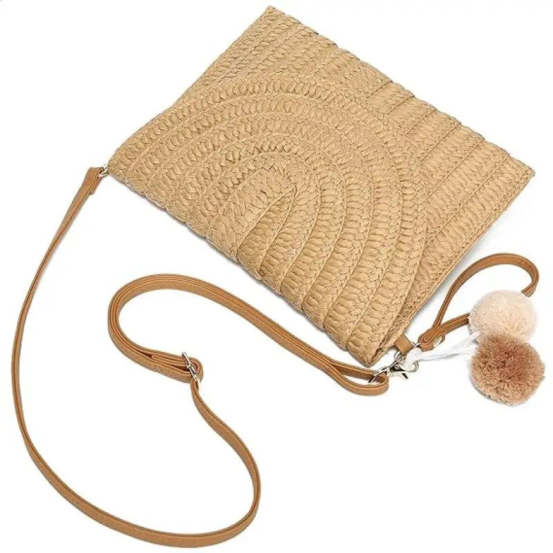 Straw Woven Raffia Envelope Women Clutch Bag-1