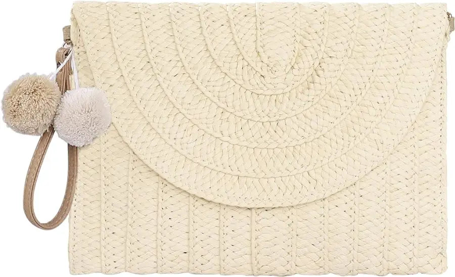 Straw Woven Raffia Envelope Women Clutch Bag-5