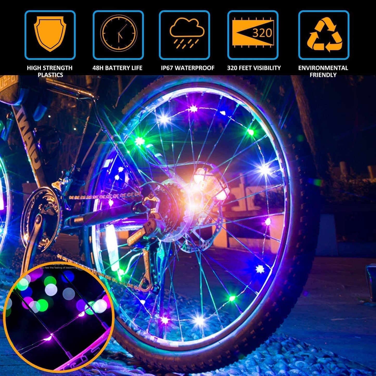 LED Bike Wheel Lights 2-Tire Pack-2