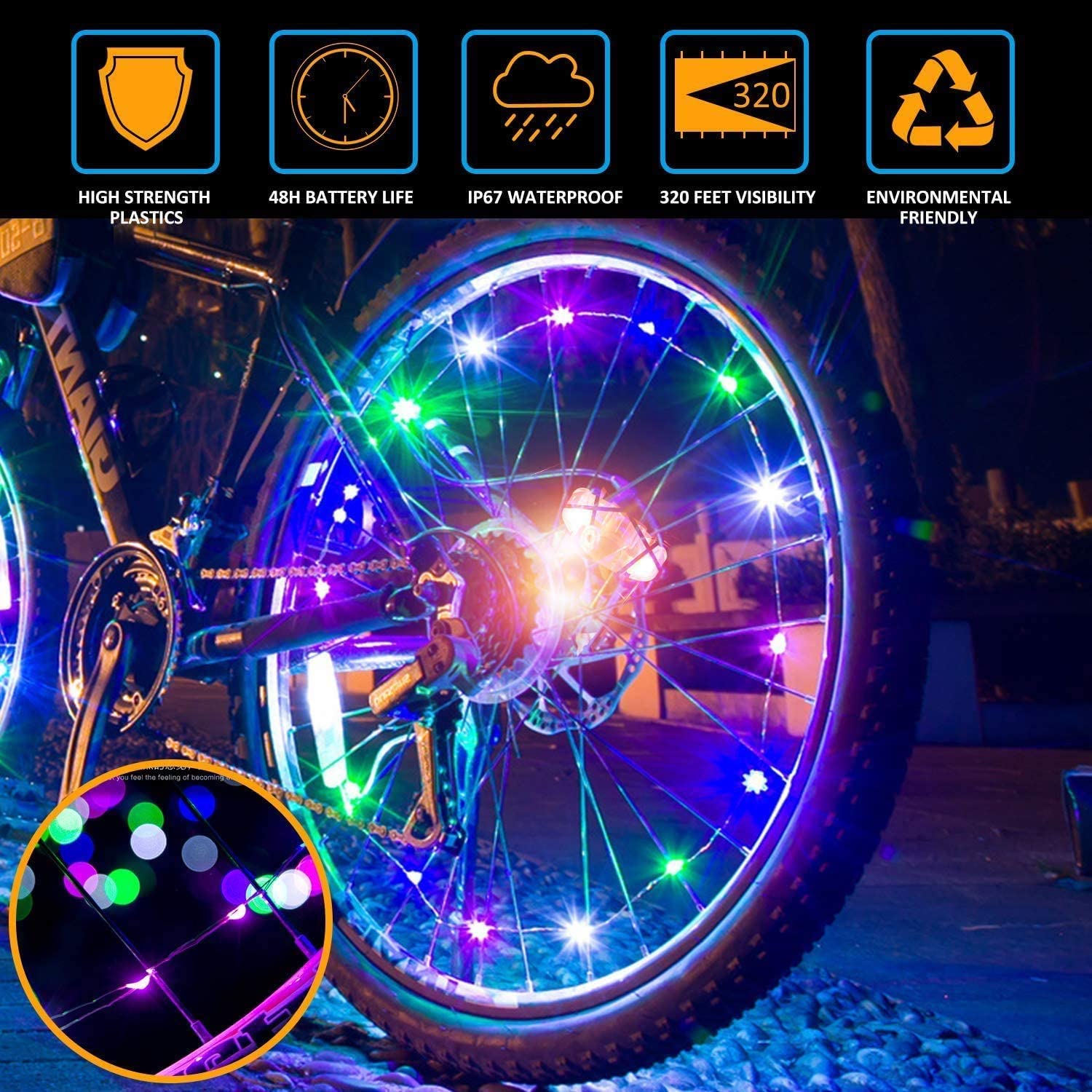 LED Bike Wheel Lights 2-Tire Pack-2