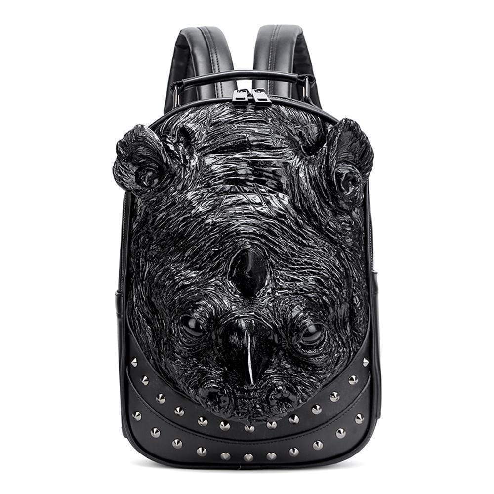 Studded 3D Rhinoceros Waterproof Backpack Unisex Fashion Pattern Bags Trendy Travel Knapsacks-1