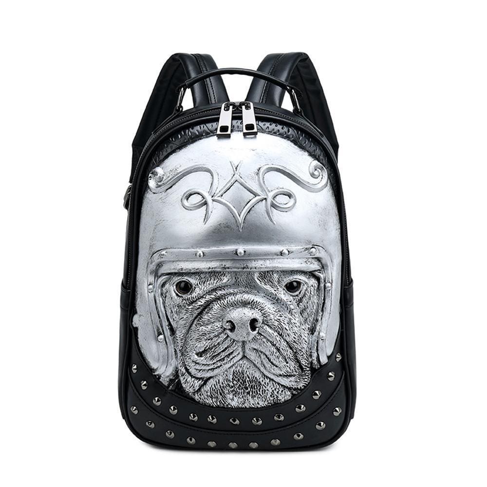 Studed 3D Backpack Unisex Creative Dog Modeling Fashion  Pattern Trendy Travel Handbag Small-2