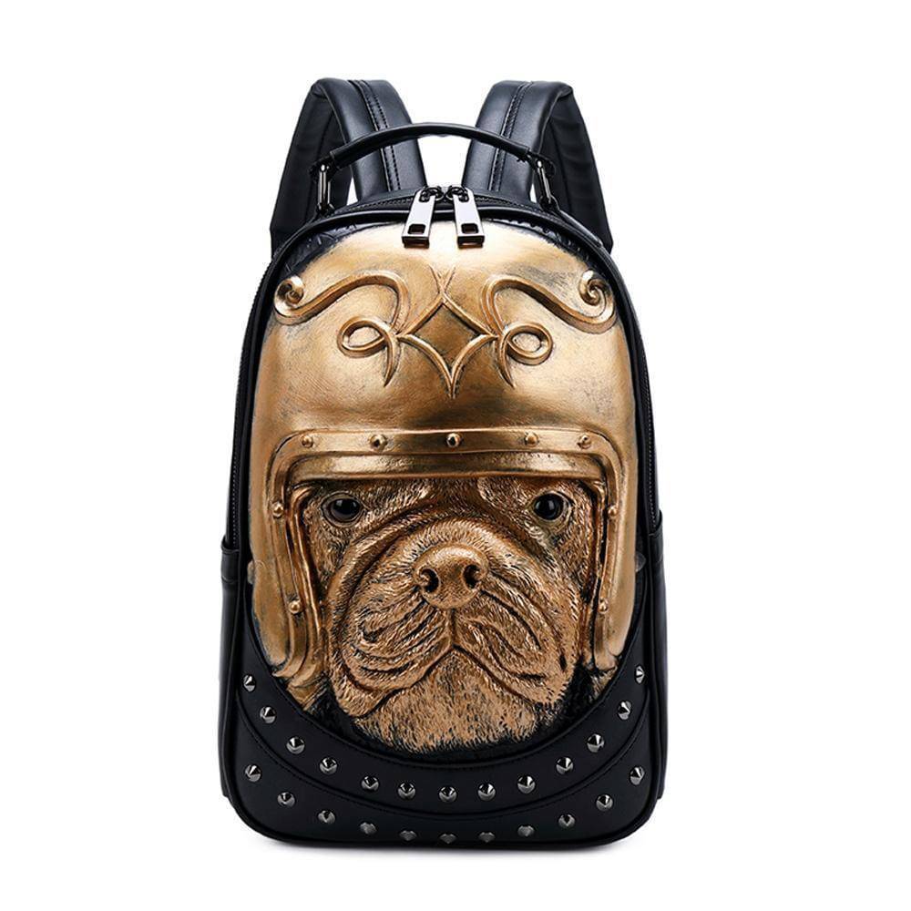 Studed 3D Backpack Unisex Creative Dog Modeling Fashion  Pattern Trendy Travel Handbag Small-0