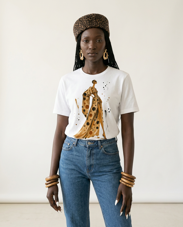 Confident Printed Loose Cotton T-Shirt-0