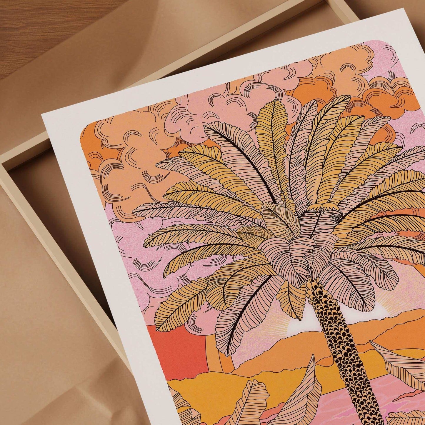 Sunset Palm Art Print-2