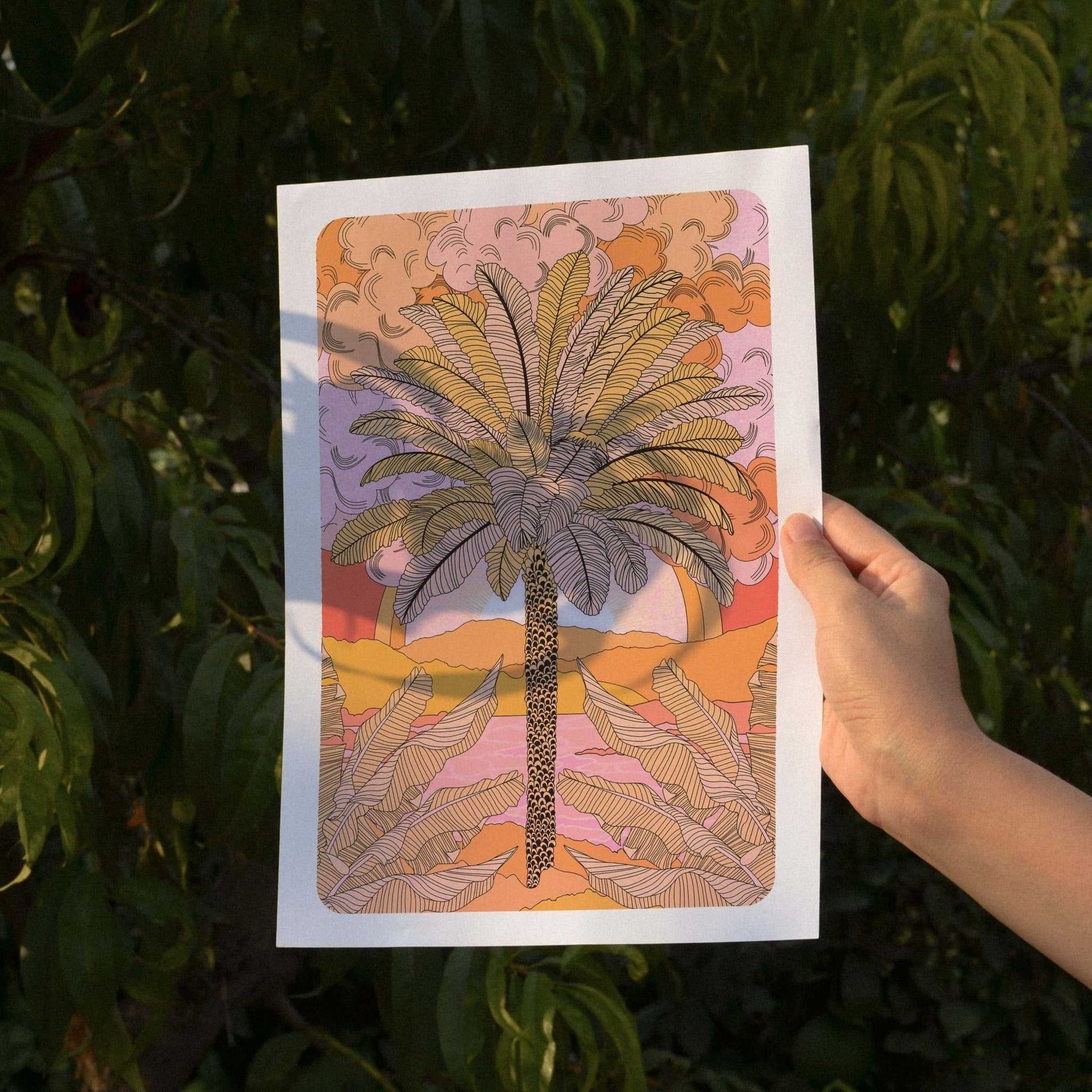 Sunset Palm Art Print-3