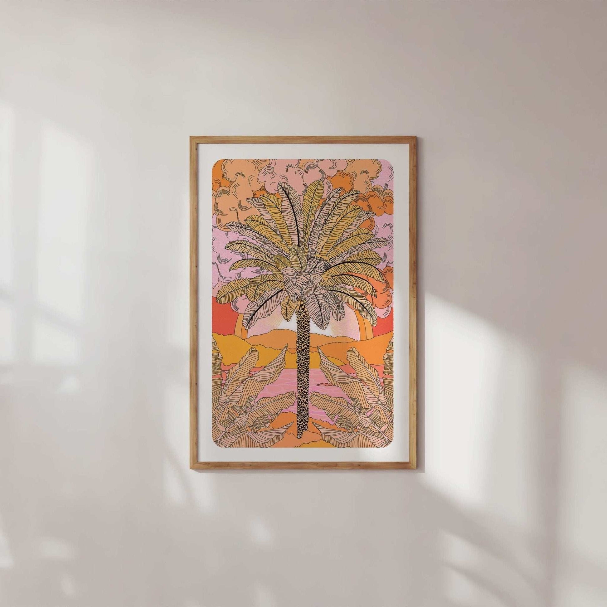 Sunset Palm Art Print-1